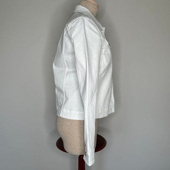 J. McLaughlin Women's Medina White Denim Jacket Gold Buttons Size XS - Picture 4 of 8